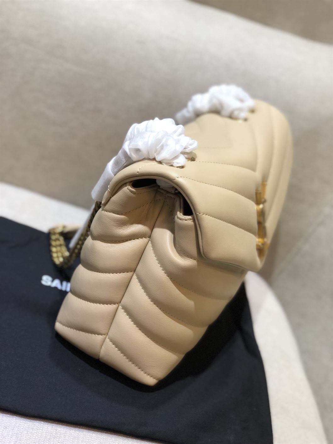 YSL LOULOU WHITE CREAM BAG – YB013