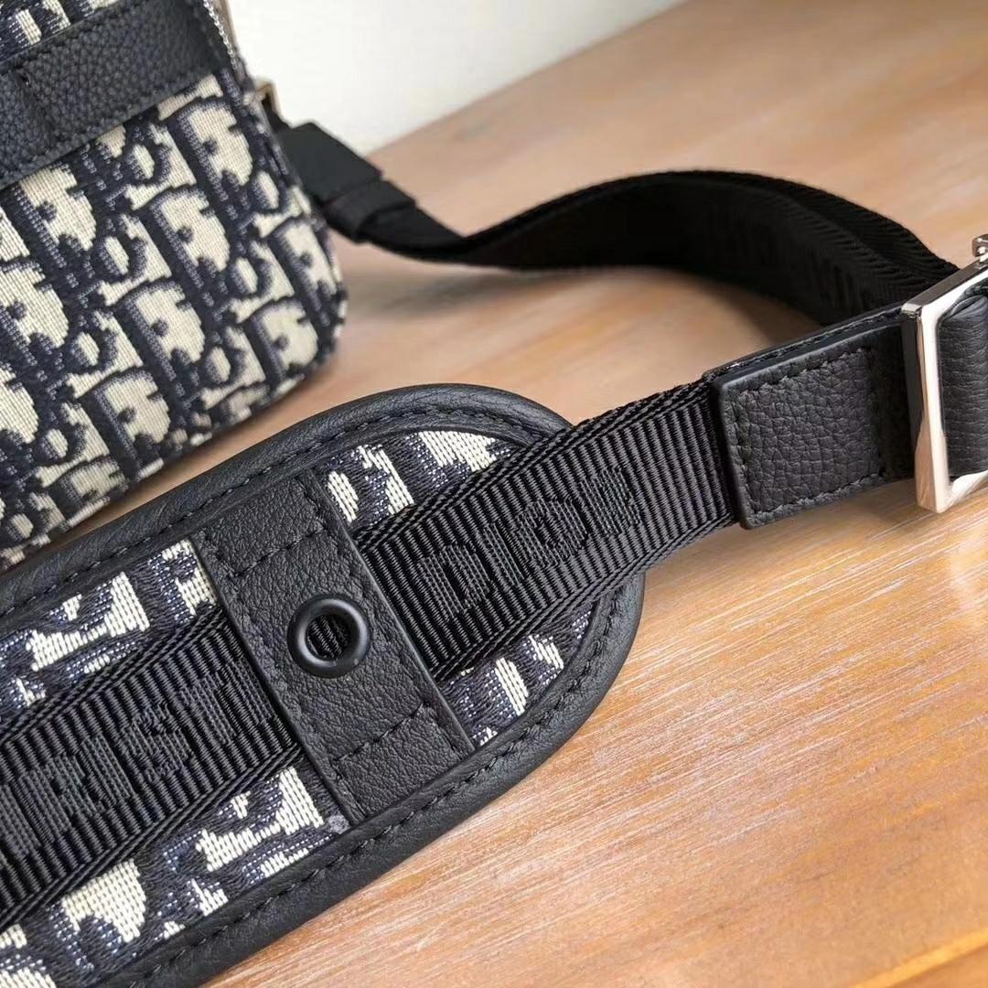 DIOR SAFARI MESSENGER BAG BEIGE AND BLACK DIOR OBLIQUE JACQUARD – DIO001