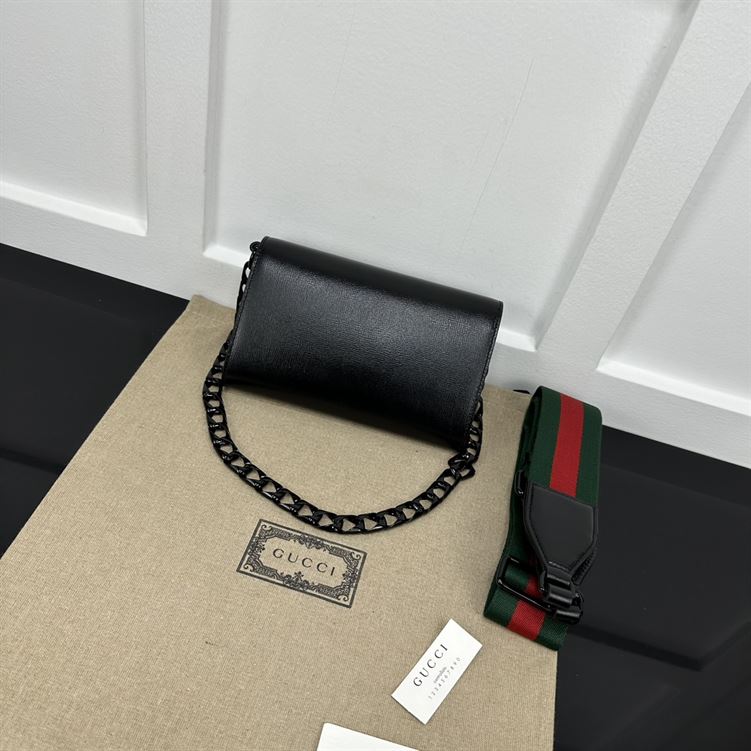 GUCCI HORSEBIT 1955 MINI BAG IN BLACK LEATHER – GB33