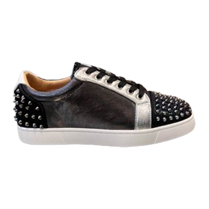 Christian Louboutin Low Top Black Silver Sneaker – CLS049