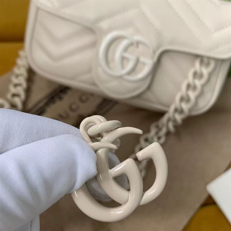 GUCCI GG MARMONT BELT BAG IN WHITE LEATHER – GB64