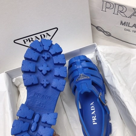 PRADA FOAM SANDALS IN BLUE RUBBER – PSD004