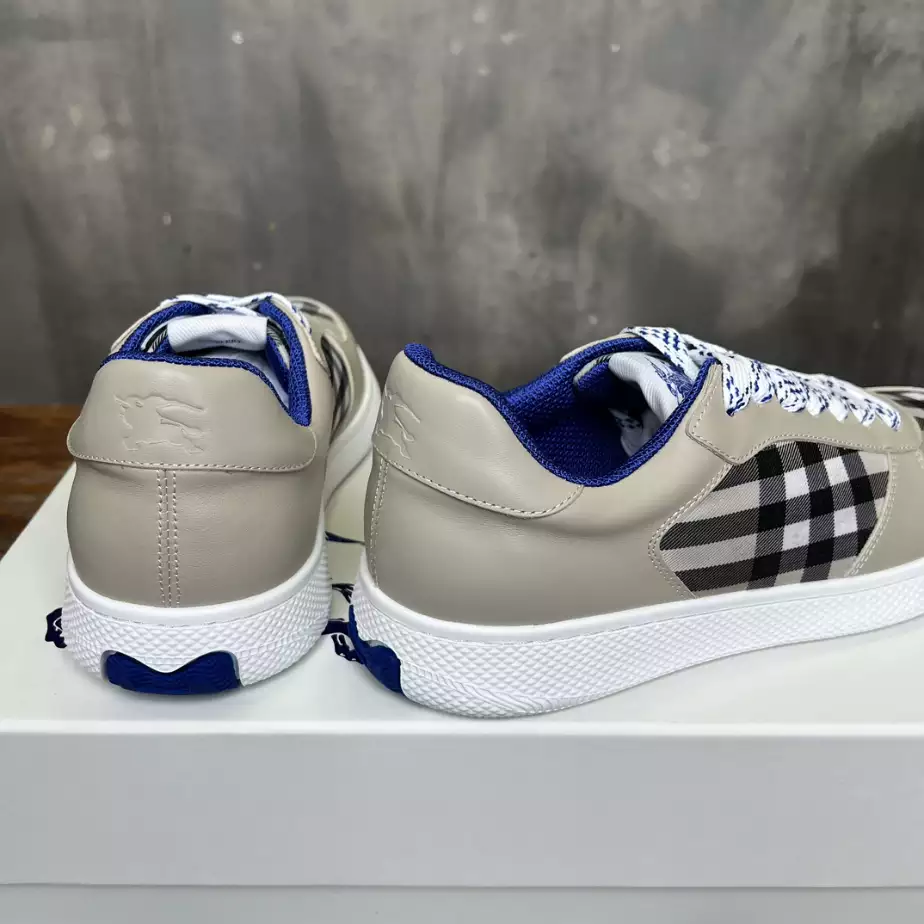 BURBERRY LEATHER AND CHECK TERRACE SNEAKERS – BBR081