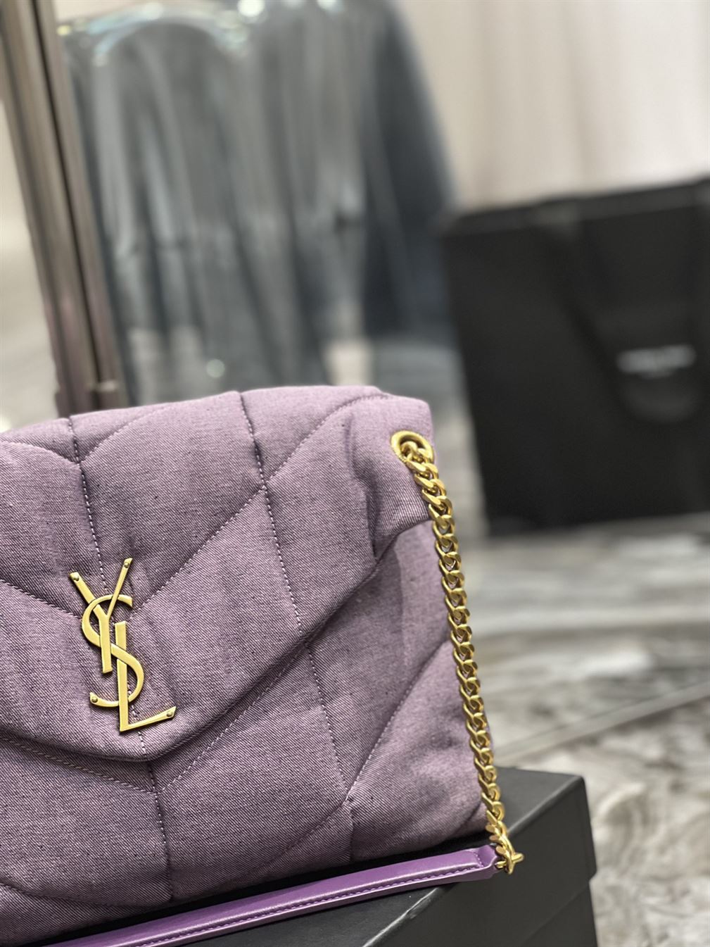 YSL MEDIUM PUFFER PURPLE BAG – YB058