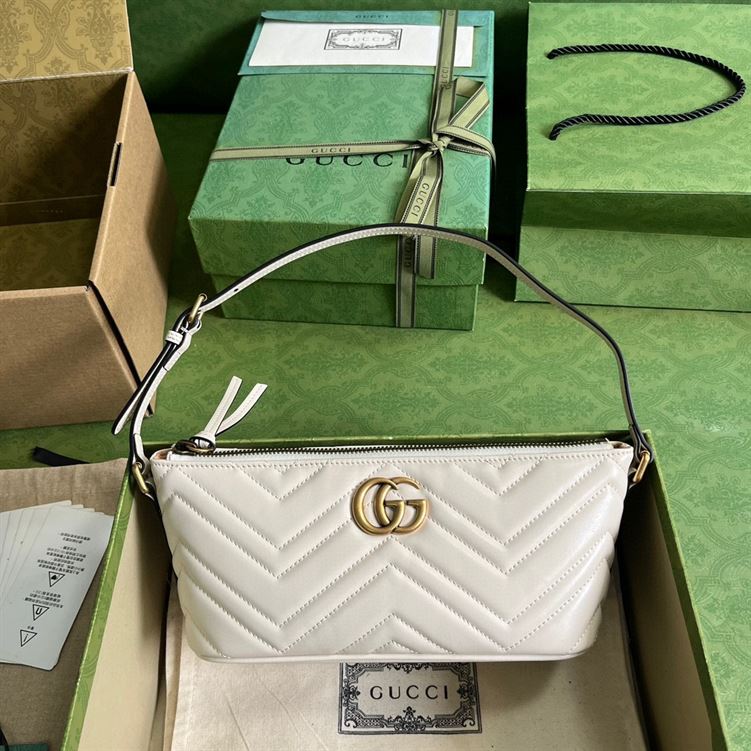 GUCCI MARMONT SHOULDER BAG IN WHITE LEATHER – GB14