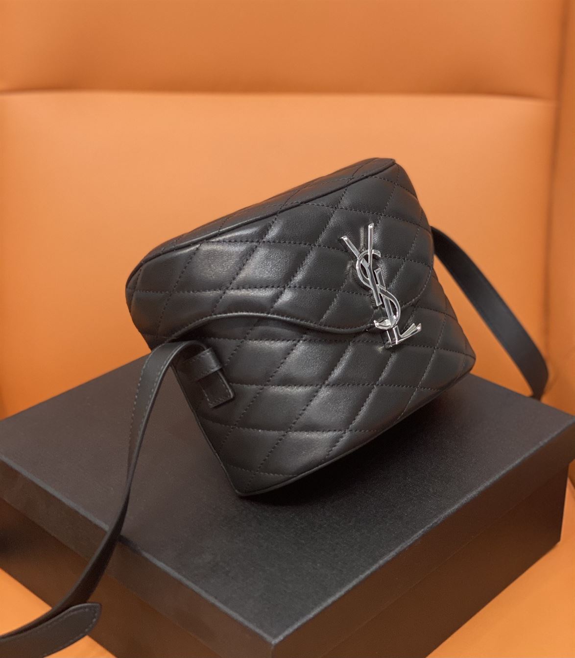 YSL JUNE QUILTED LEATHER CROSSBODY BLACK BAG – YB045