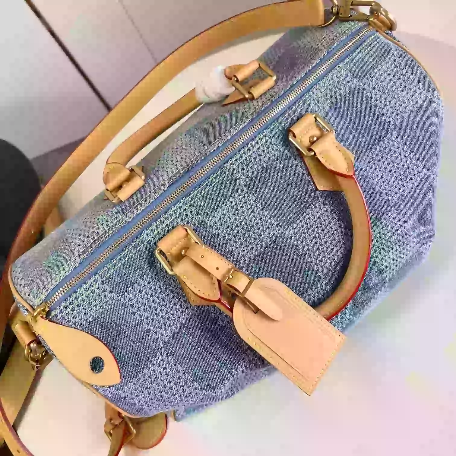 SPEEDY 40 BANDOULIERE BLUE DAMIER DENIM 3D N40701- LW377