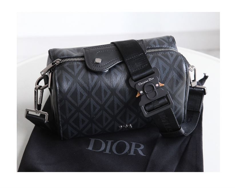 DIOR LINGOT 22 BAG BLACK CD DIAMOND CANVAS – DIO015