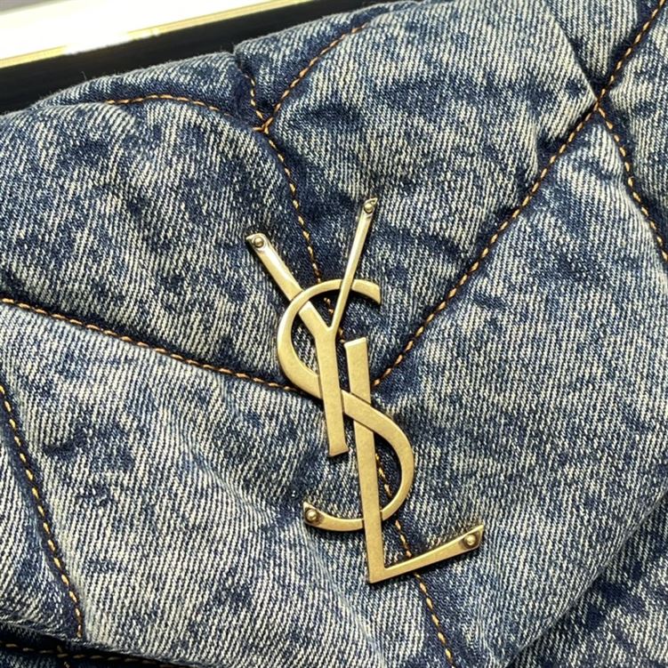 YSL MEDIUM PUFFER IN SUEDE AND DENIM – YB062