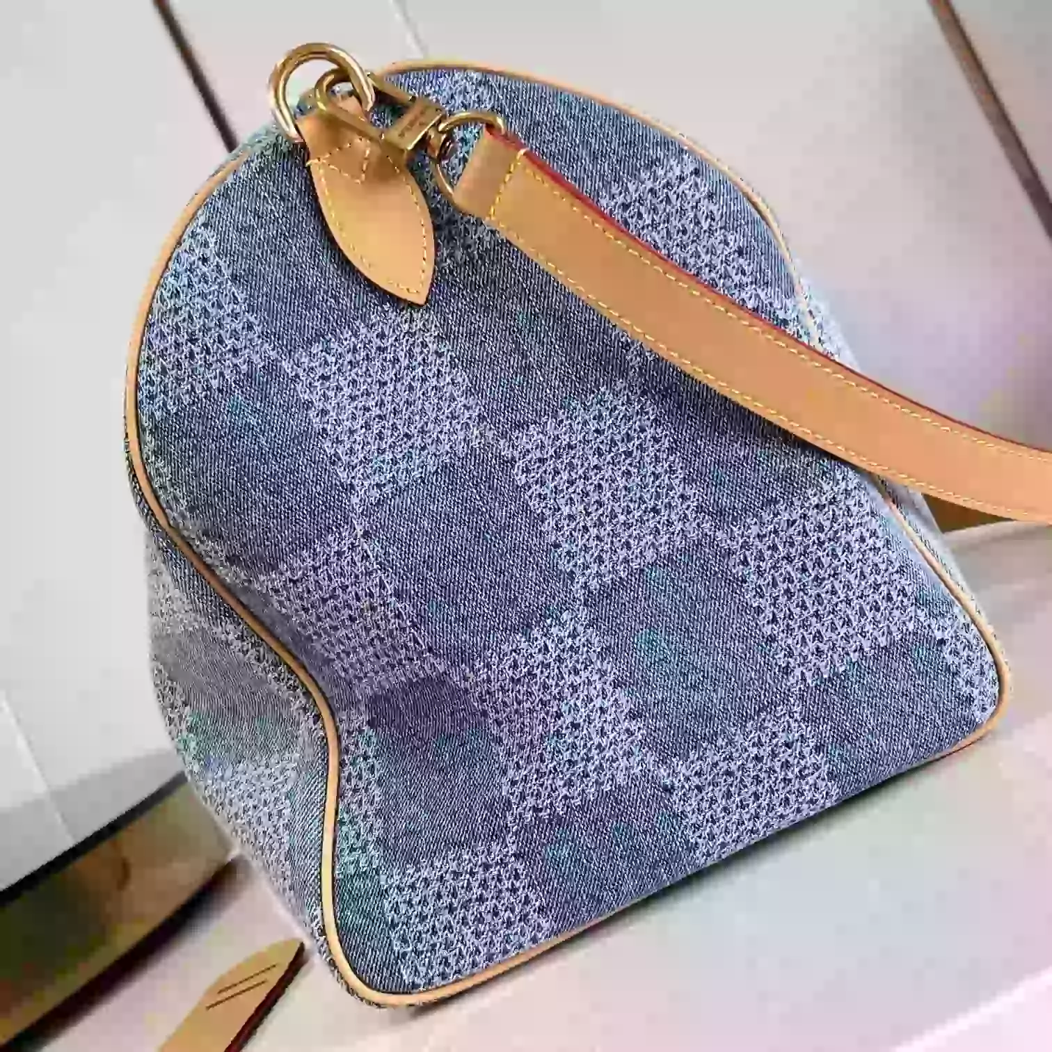 SPEEDY 40 BANDOULIERE BLUE DAMIER DENIM 3D N40701- LW377
