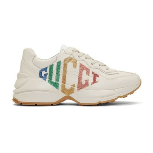GUCCI IVORY RHYTON RAINBOW GLITTER SNEAKERS – GCC013