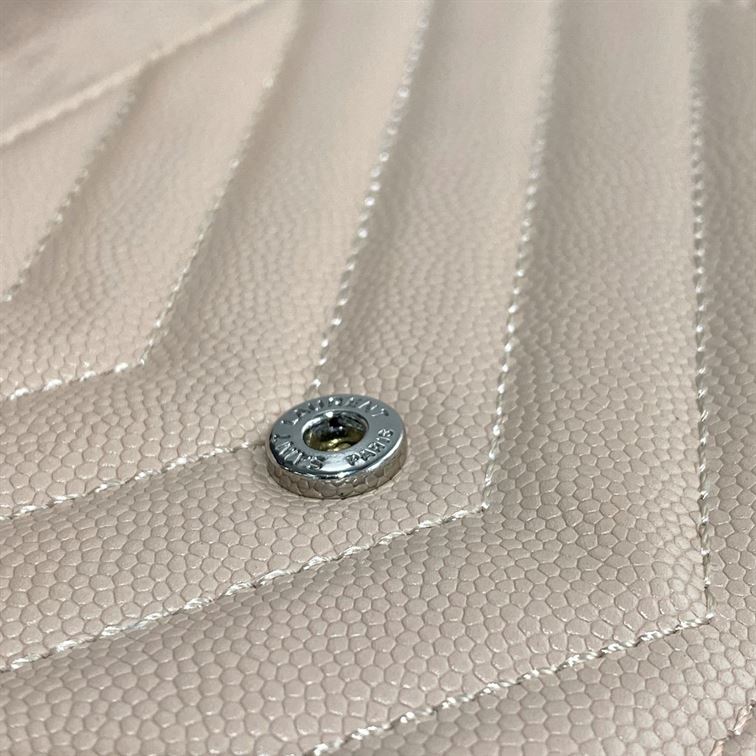 YSL CASSANDRE MATELASSÉ CHAIN WALLET IN GRAIN DE POUDRE EMBOSSED LEATHER – YB031