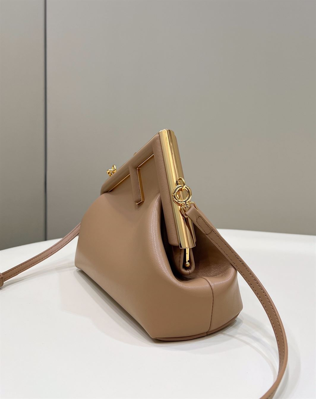 FENDI FIRST SMALL BROWN LEATHER BAG – F052
