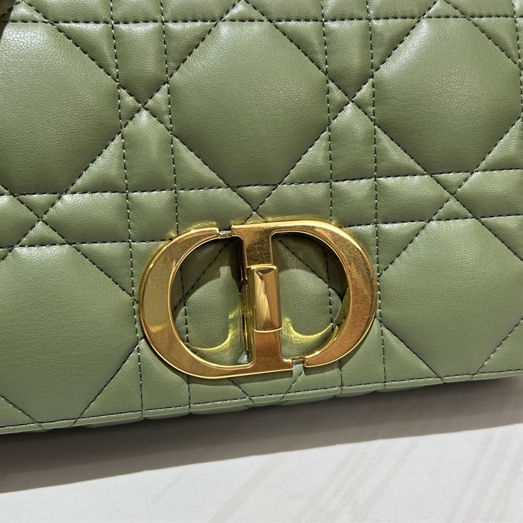 DIOR MEDIUM DIOR CARO BAG GREEN QUILTED MACROCANNAGE CALFSKIN – DOB064