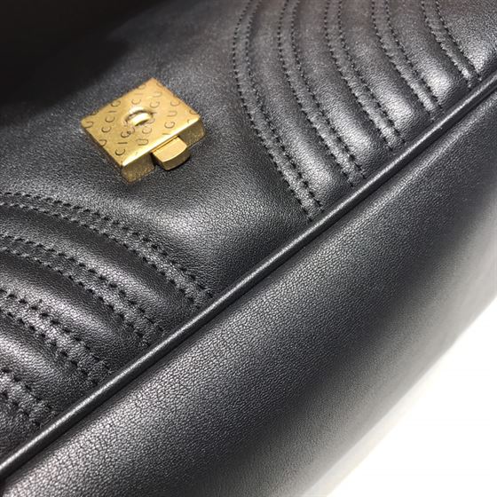 GUCCI GG MARMONT SMALL TOP HANDLE BAG IN BLACK LEATHER – GB50