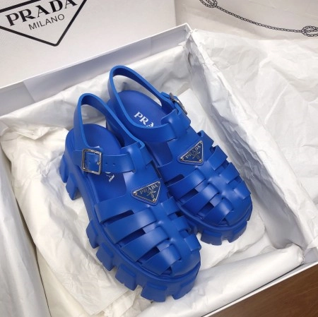 PRADA FOAM SANDALS IN BLUE RUBBER – PSD004