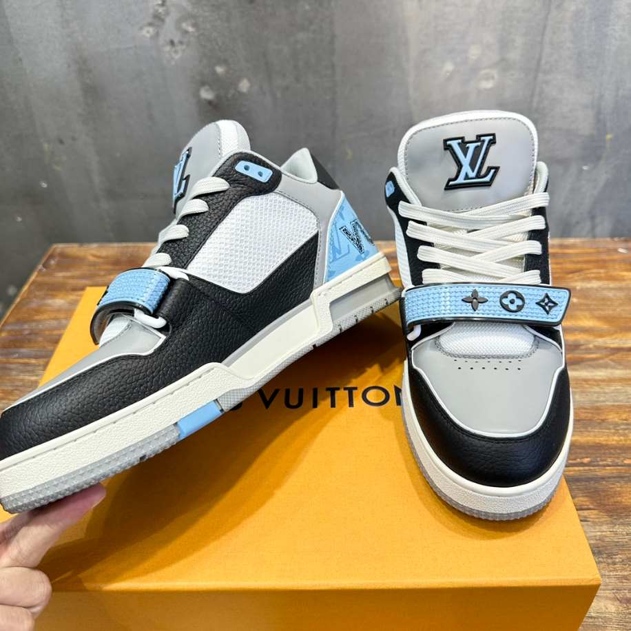 Louis Vuitton Trainer Blue Grey Black Sneaker – LVS210