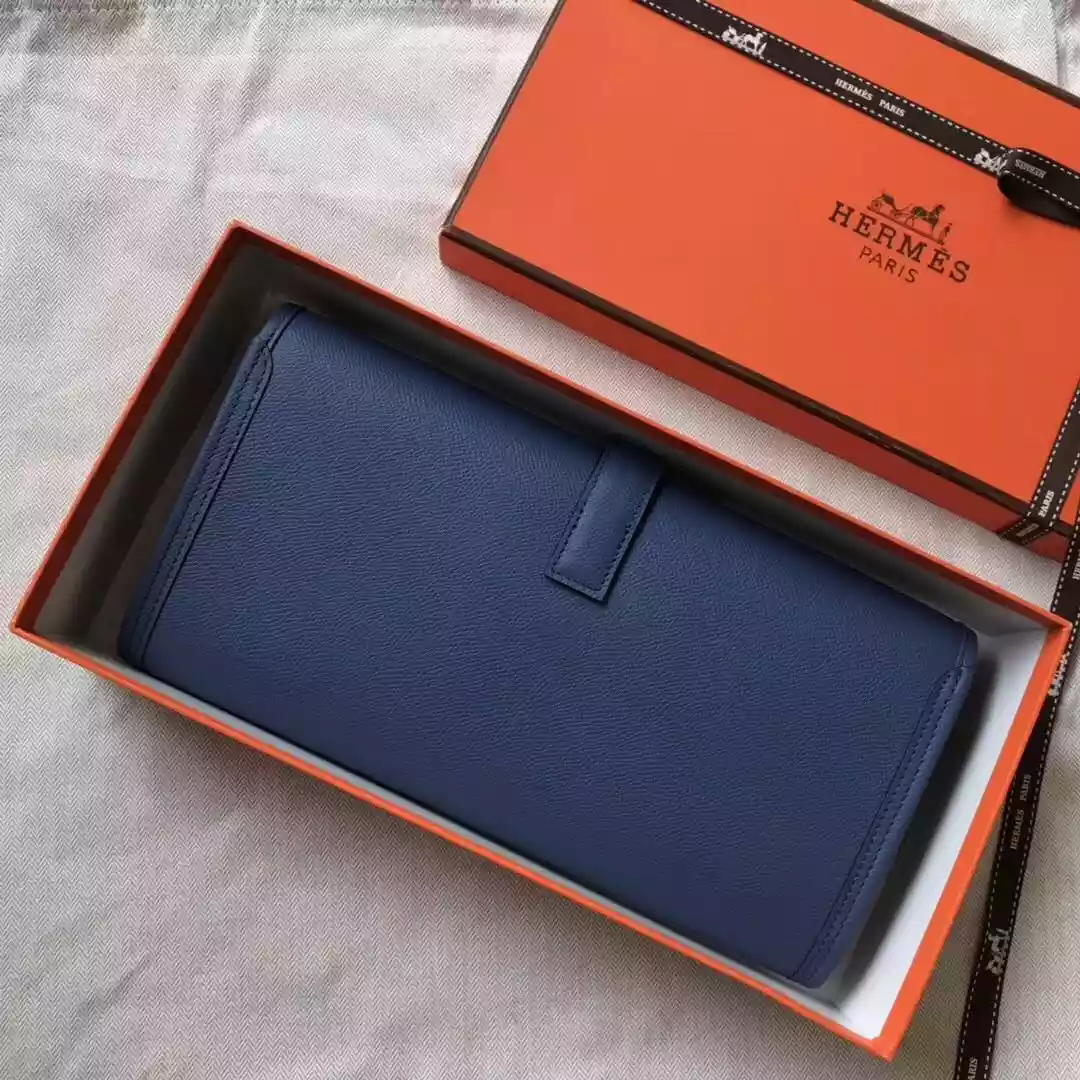 Hermes Jige Elan 29 Clutch In Blue Agate Epsom Leather – HW106