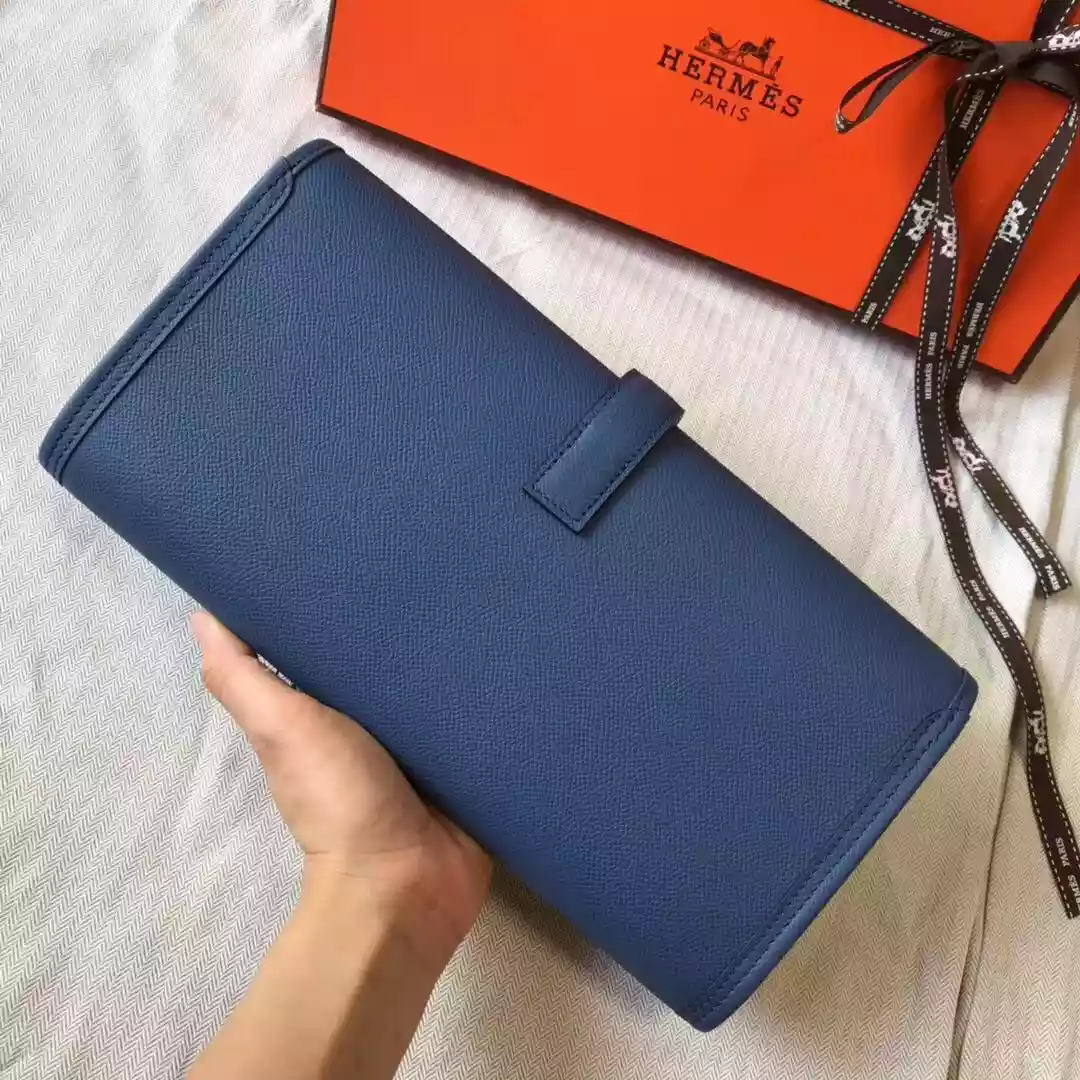 Hermes Jige Elan 29 Clutch In Blue Agate Epsom Leather – HW106