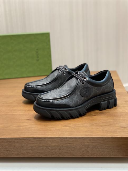 GUCCI GG SUPREME LACE-UP LOAFERS – GL029