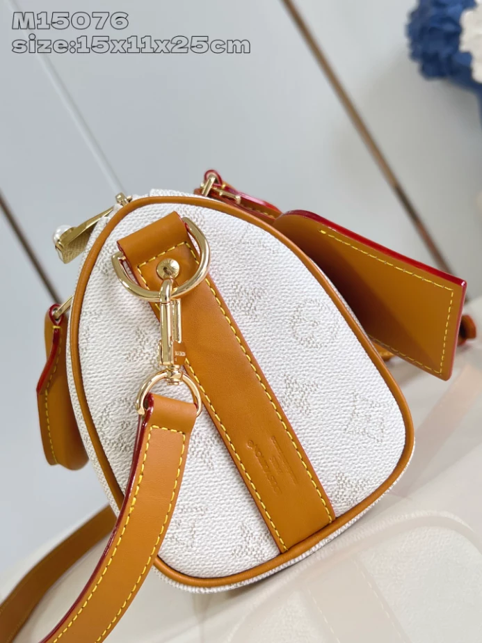 KEEPALL BANDOULIERE 25 BROWN MONOGRAM HERITAGE CANVAS M15076 – LW417