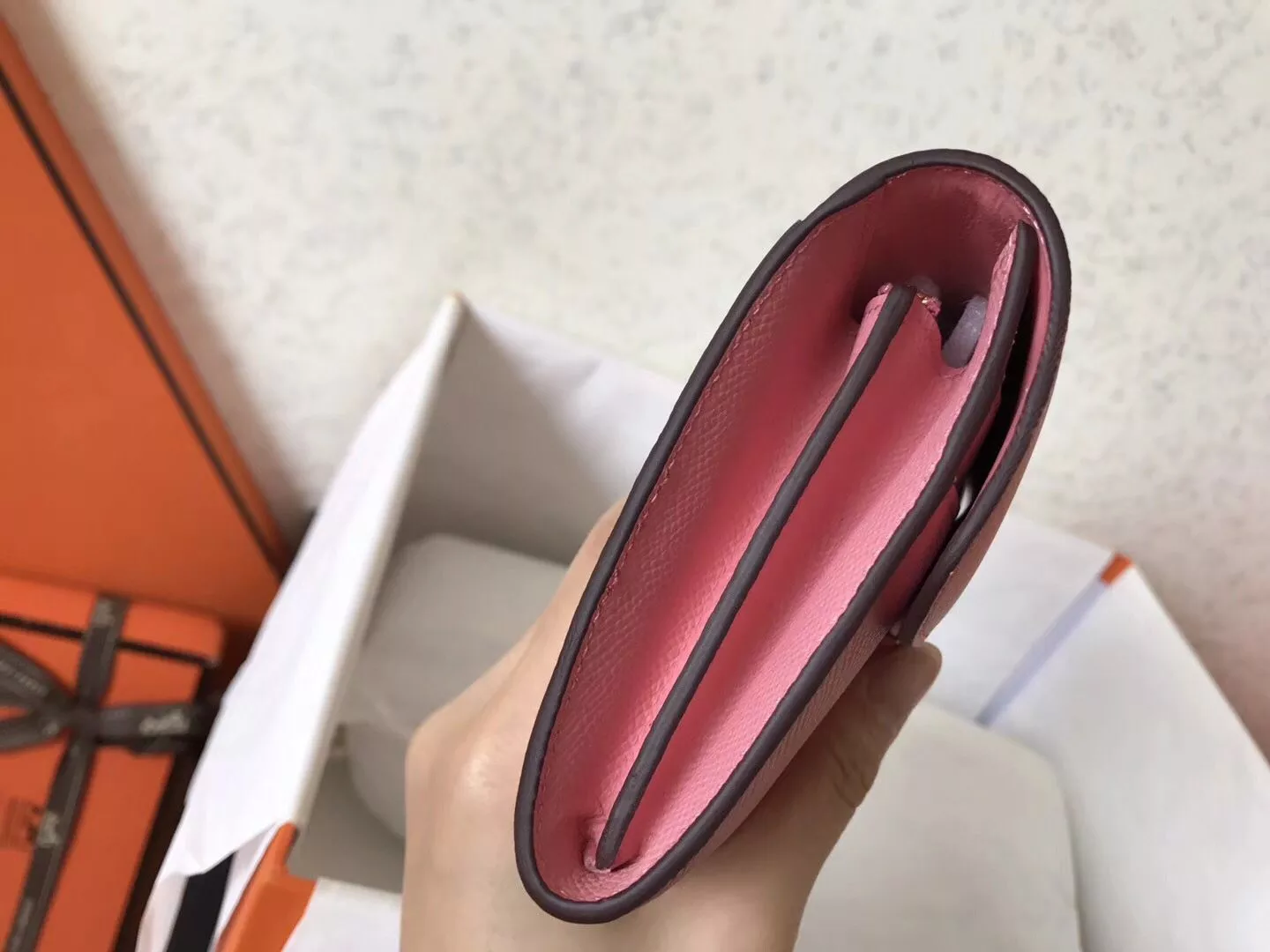Hermes Constance Long Wallet In Pink Epsom Leather – HW187
