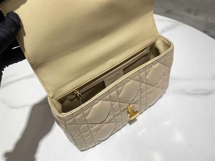 DIOR MEDIUM DIOR CARO BAG BEIGE QUILTED MACROCANNAGE CALFSKIN – DOB065