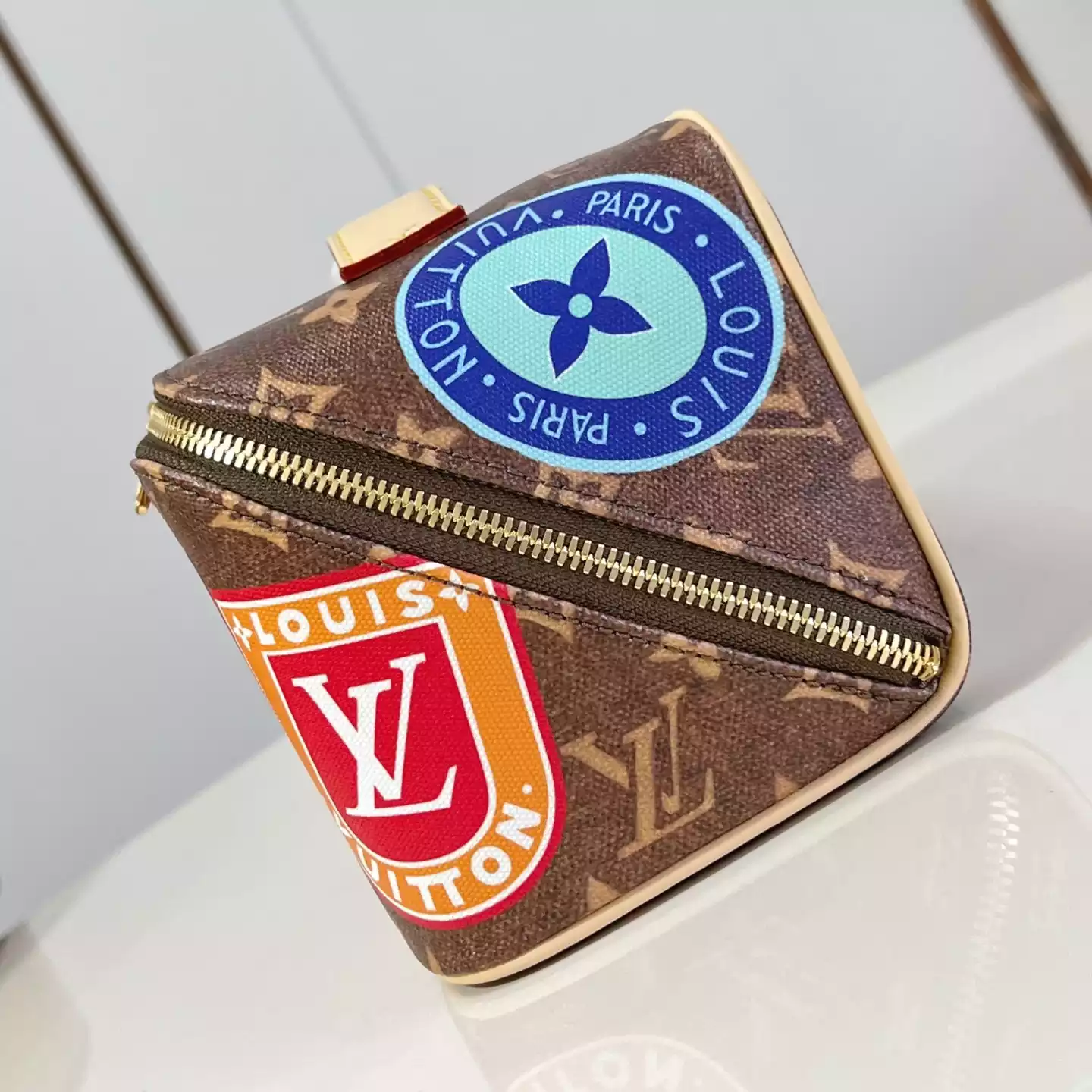 TOILETRY BAG 2 COMPARTMENTS BROWN MONOGRAM CANVAS M14744 – LW394