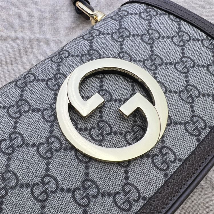 GUCCI BLONDIE MINI SHOULDER BAG WITH BEIGE AND EBONY GG SUPREME CANVAS – GB78