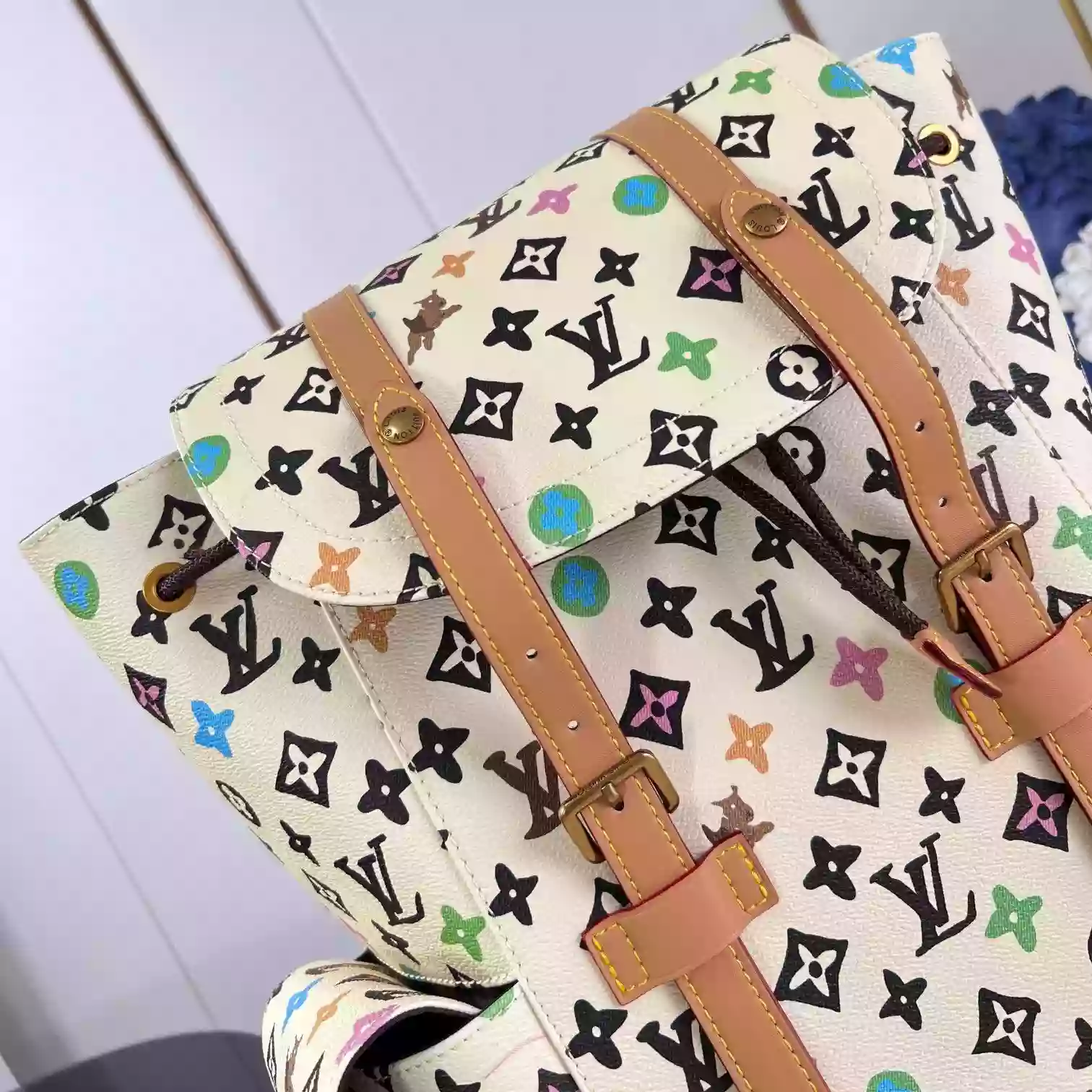 CHRISTOPHER MM BACKPACK VANILLA MONOGRAM CRAGGY COATED CANVAS M25240 – LW350