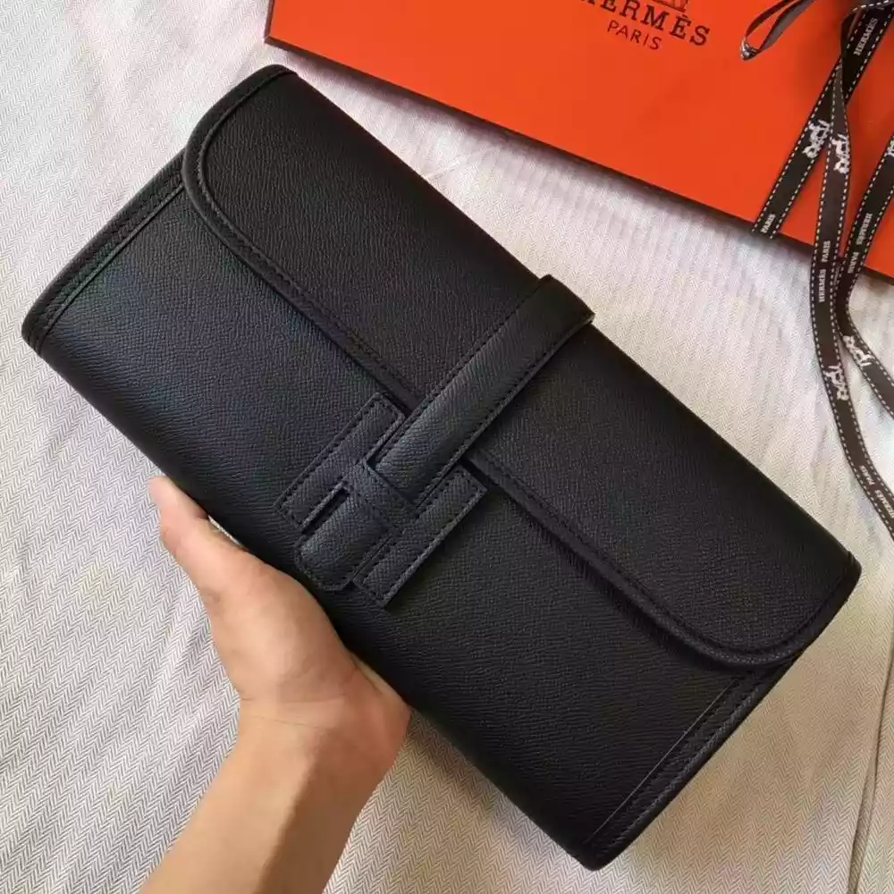 Hermes Jige Elan 29 Clutch In Black Epsom Leather – HW105