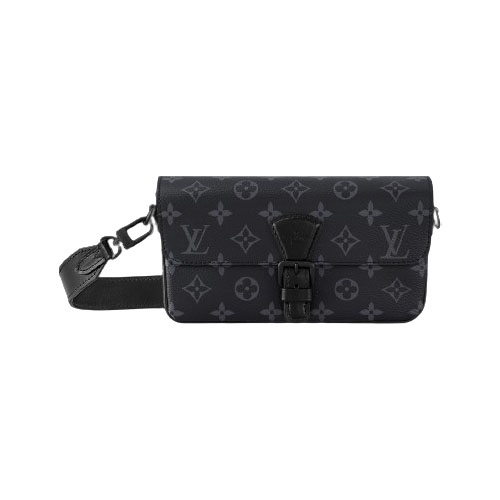 Louis Vuitton Montsouris Wearable Black Wallet  – LW135