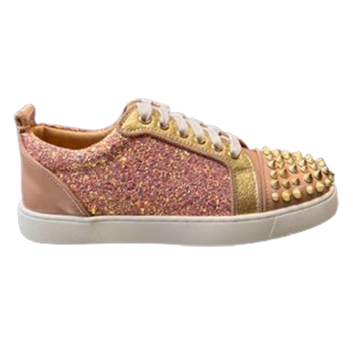 Christian Louboutin Red Bottom Pink Glitter Sneaker – CLS044
