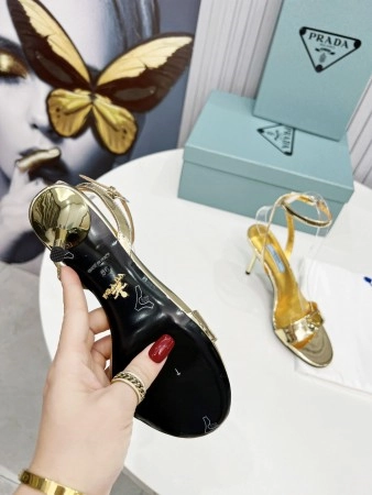 PRADA HEEL SANDALS 85MM IN GOLD METALLIC LEATHER – PSD058