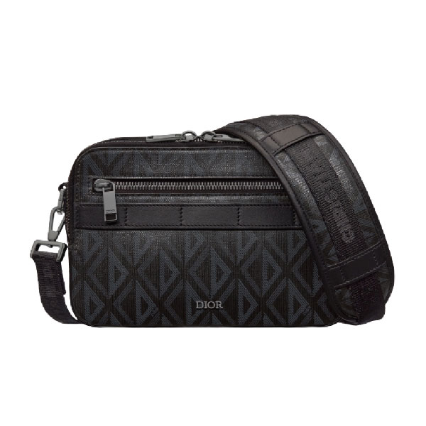 DIOR SAFARI BAG WITH STRAP BLACK CD DIAMOND CANVAS – DIO050