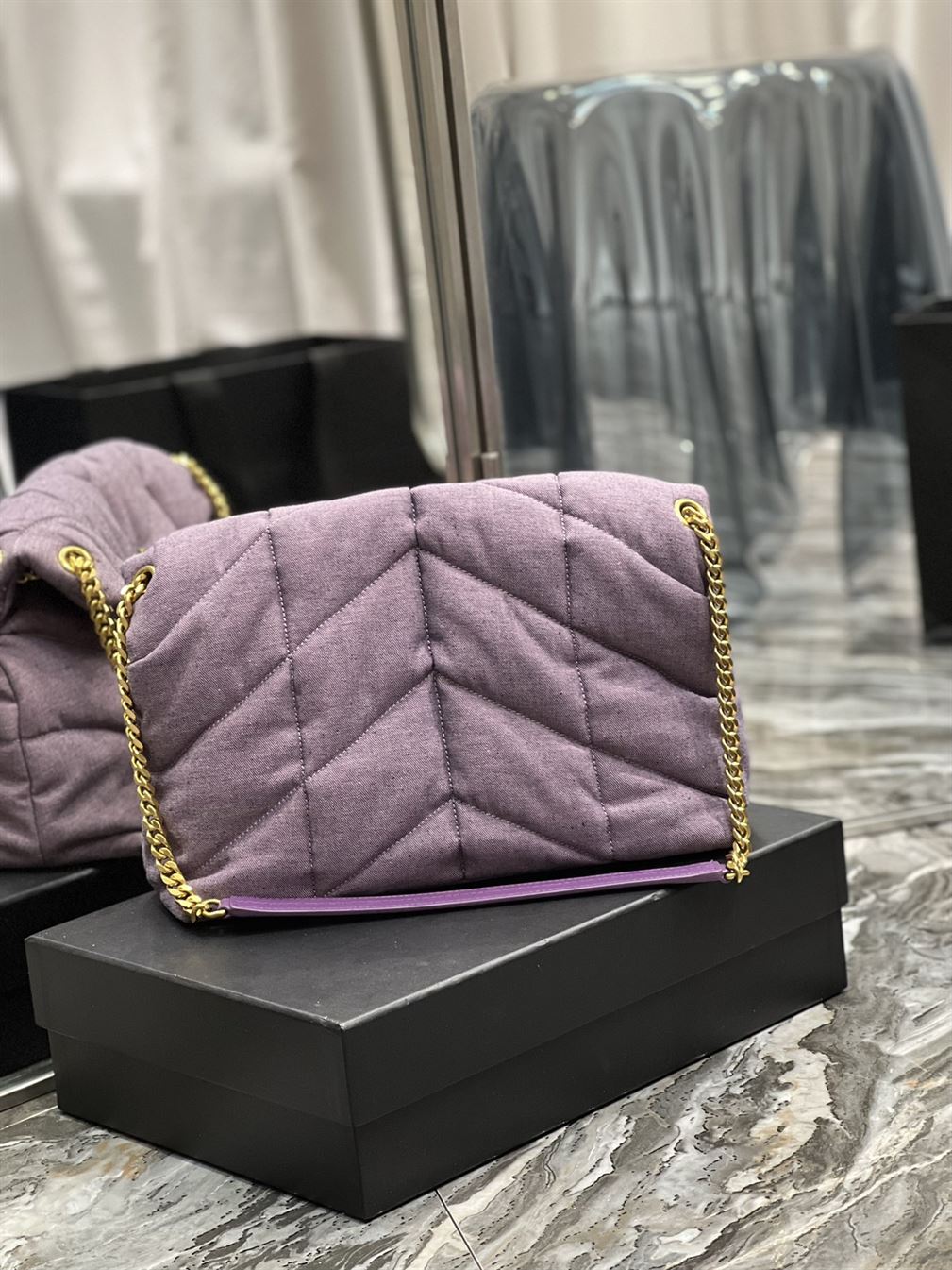 YSL MEDIUM PUFFER PURPLE BAG – YB058