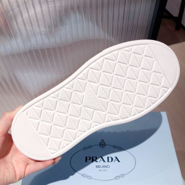 PRADA MACRO RE-NYLON AND BRUSHED LEATHER SNEAKERS – PRS057