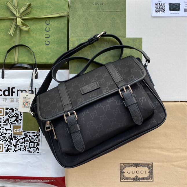 GUCCI GG GUCCISSIMA BLACK NYLON MESSENGER BAG – BG049