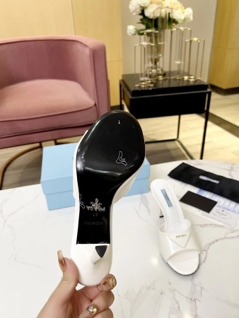 PRADA HEELED SANDALS 75MM IN WHITE BRUSHED LEATHER – PSD016