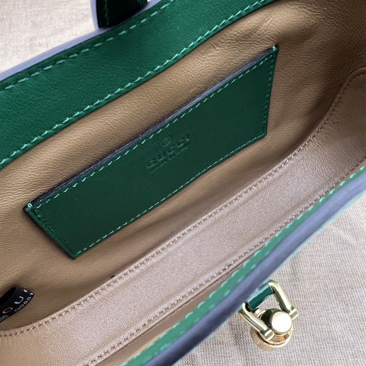 GUCCI JACKIE 1961 MINI SHOULDER BAG WITH GREEN PATENT LEATHER – GB76