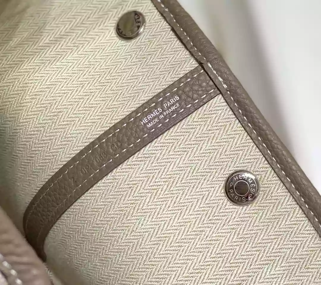 Hermes Garden Party 30cm Bag in Toile and Taupe Leather – HW069