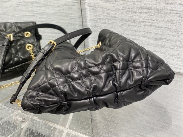 DIOR MEDIUM DIOR AMMI BAG BLACK SUPPLE MACROCANNAGE LAMBSKIN – DOB031