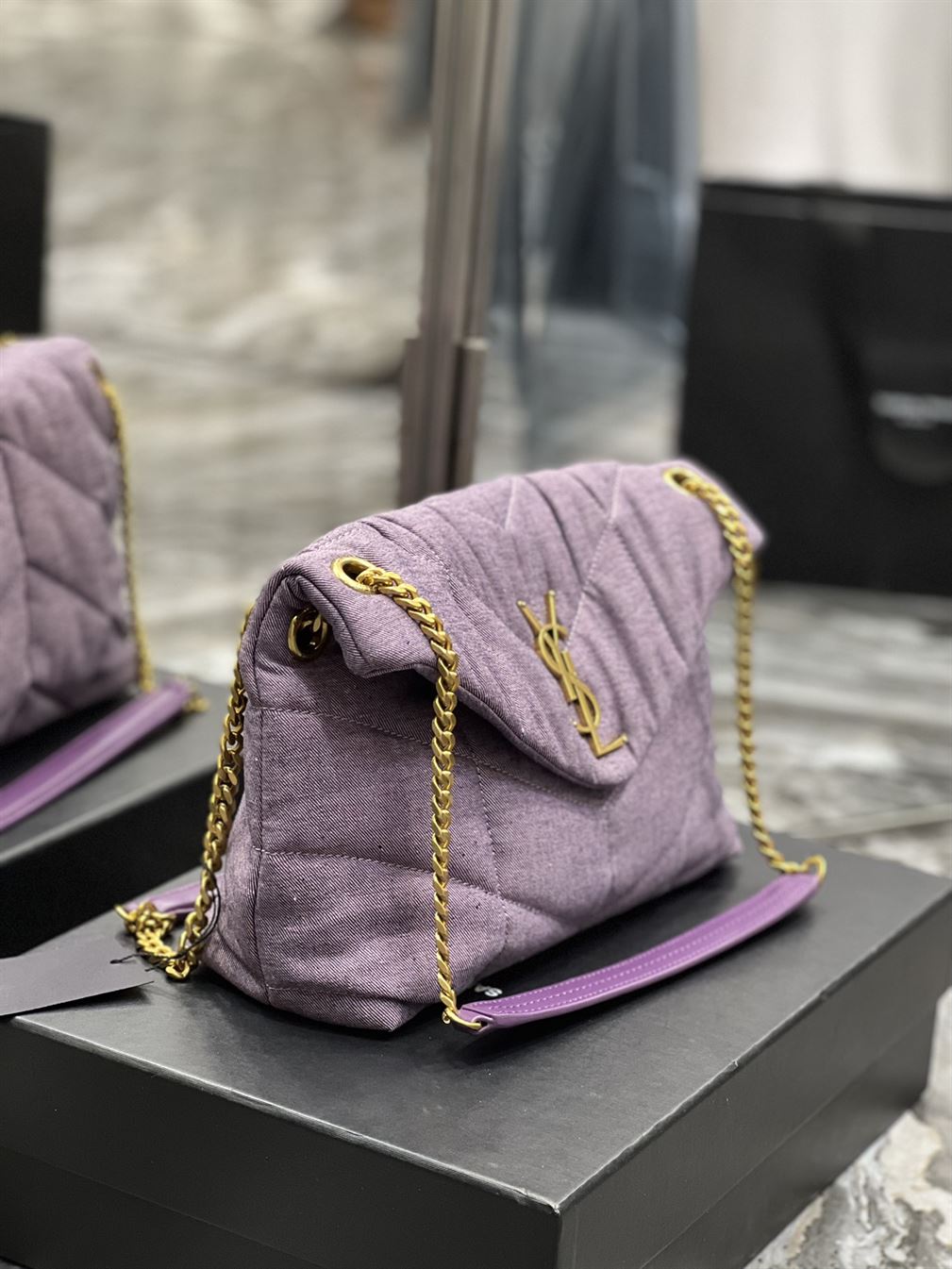 YSL SMALL PUFFER PURPLE BAG – YB057