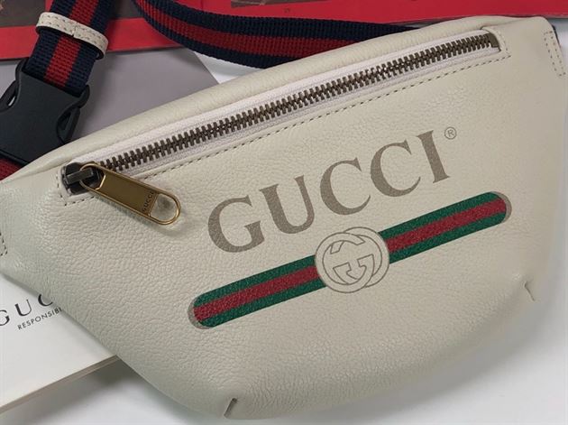 GUCCI LOGO-PRINT LEATHER BELT BAG – BG010