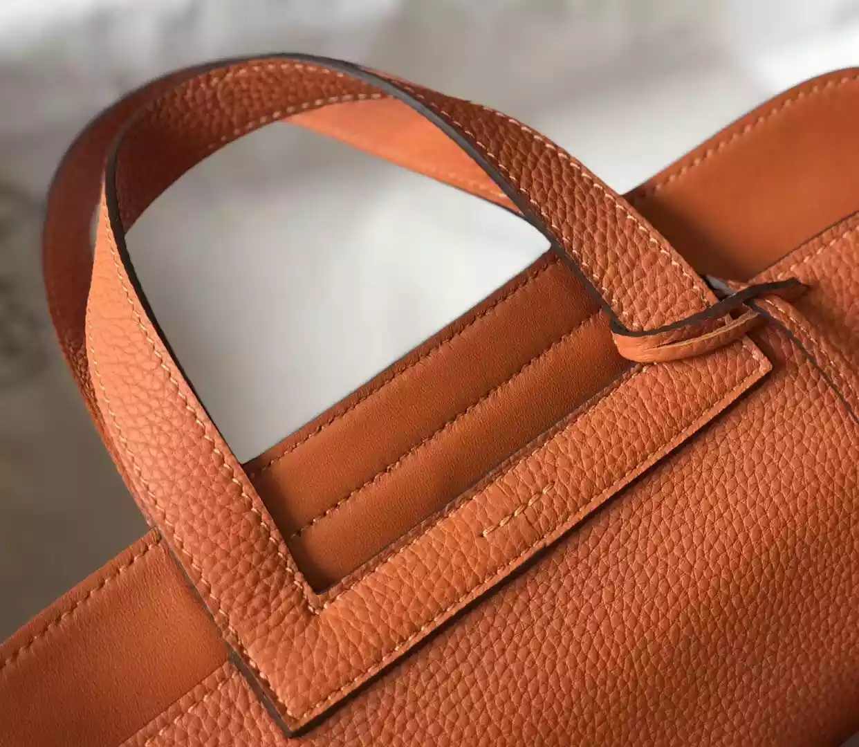 Hermes Halzan 31cm Bag In Orange Clemence Leather – HW096