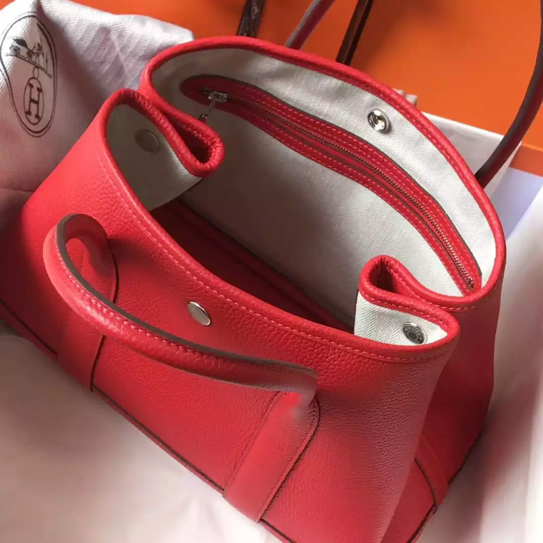 Hermes Garden Party 30 Bag In Red Taurillon Leather – HW074