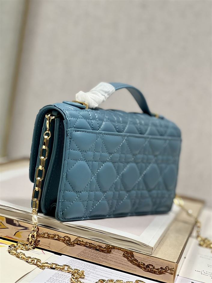 DIOR MISS DIOR MINI BAG BLUE CANNAGE LAMBSKIN – DOB051