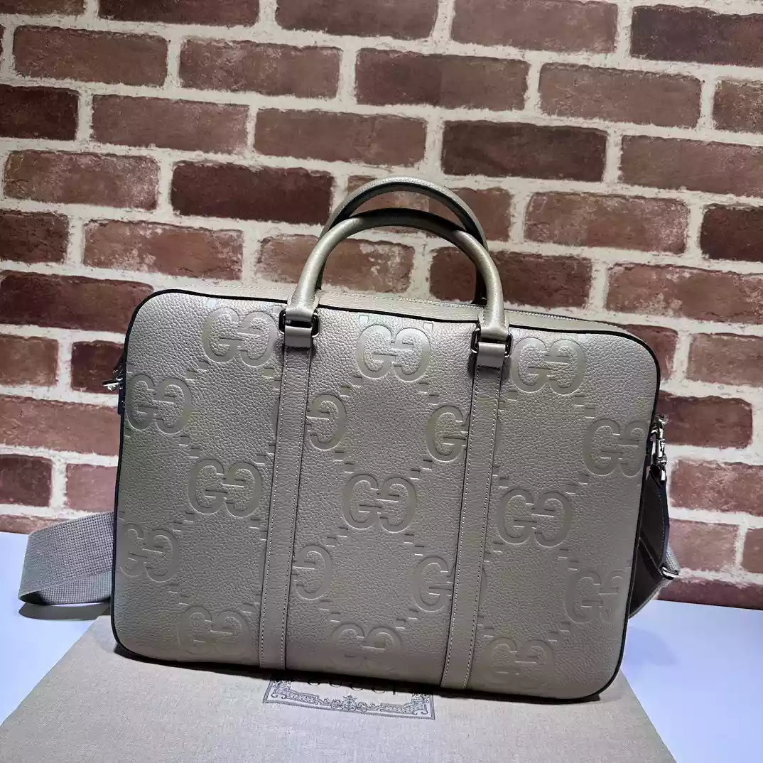Gucci Jumbo GG Briefcase Documnets Bag Brown Leather – BG072