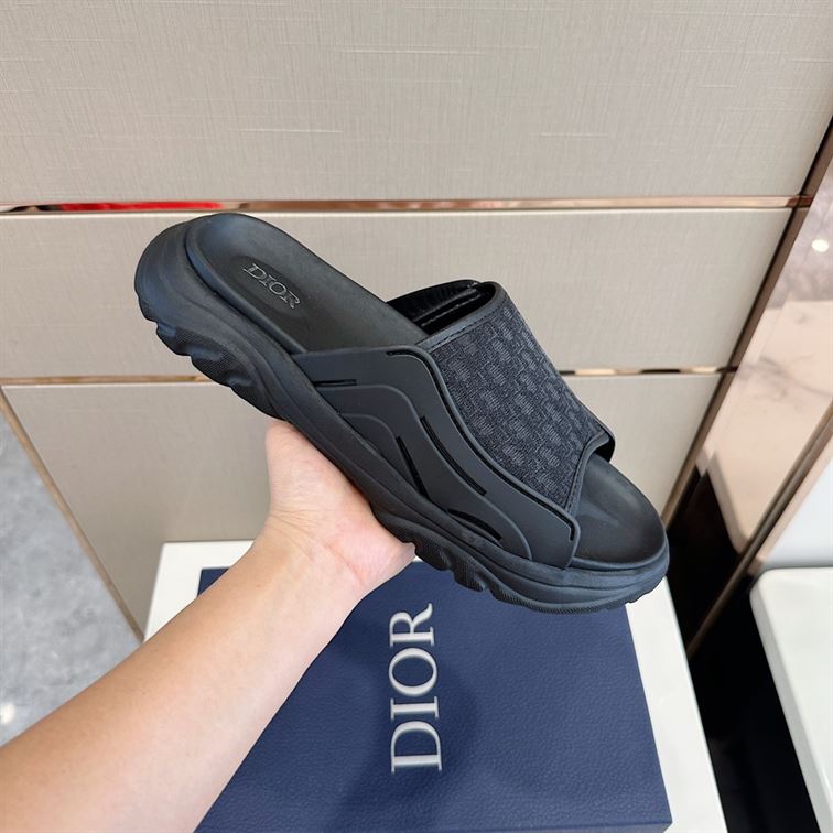 DIOR H-TOWN SANDAL BLACK RUBBER – DS004