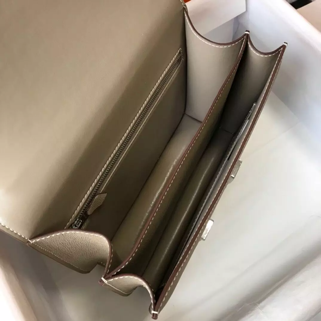 Hermes Grey Constance MM 24cm Epsom Leather Bag – HW038